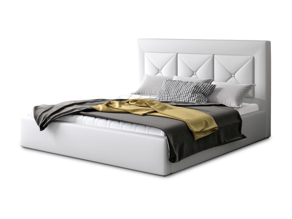 Letto imbottito bianco