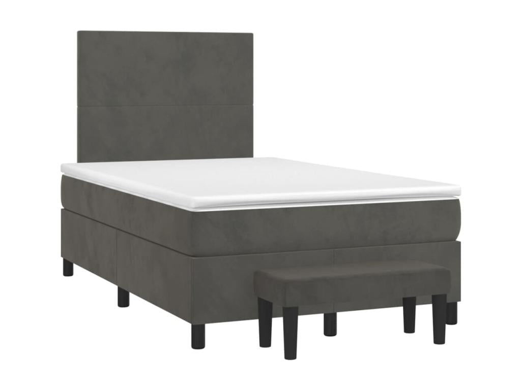 Base per letto in velluto grigio, 120 x 200 cm