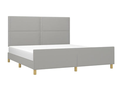 Struttura letto in tessuto grigio, 160 x 200 cm