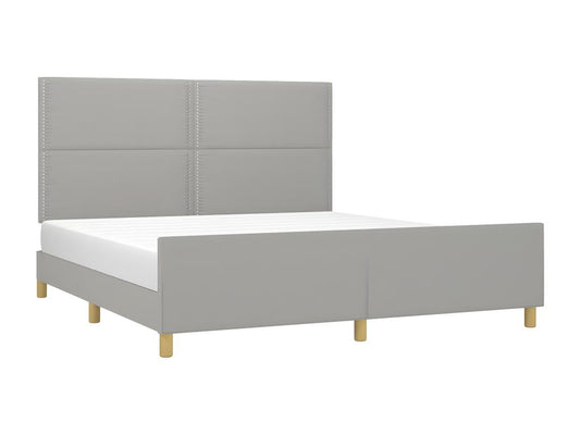 Struttura letto in tessuto grigio, 160 x 200 cm
