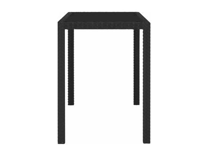 Set di mobili da esterno in resina intrecciata nera da 5 pezzi