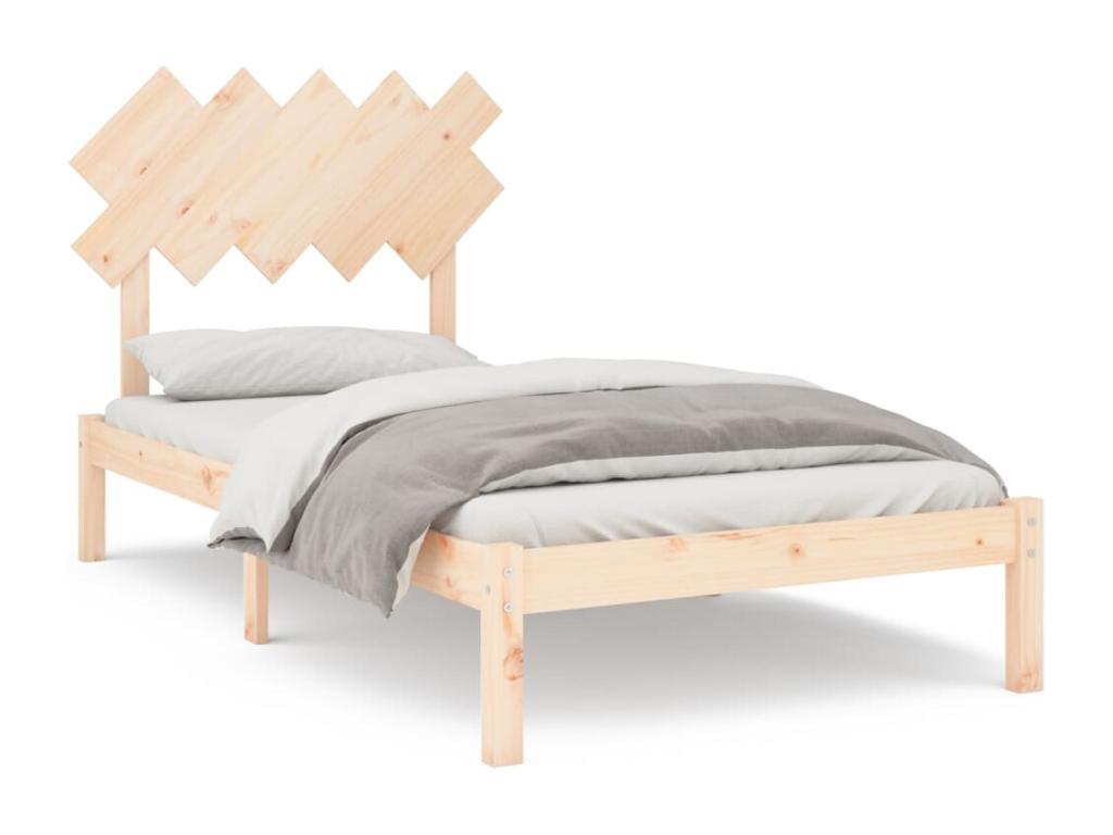 Struttura letto in legno massello marrone, 100 x 200 cm