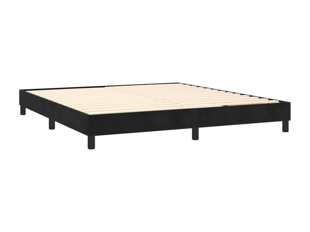 Base per letto LED in velluto nero, 180 x 200 cm