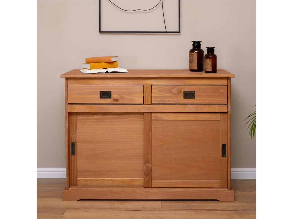 Credenza in legno massello di pino marrone