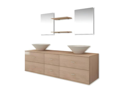 Set di 15 mobili da bagno beige