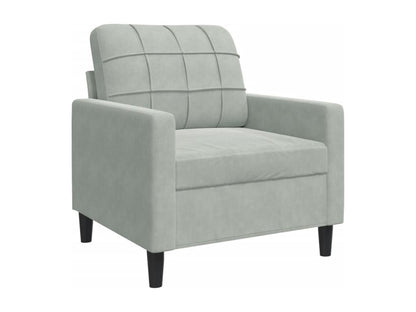 Set di divani in velluto grigio da 3 pezzi con cuscini