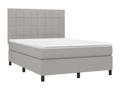 Base per letto in tessuto grigio a LED, 140 x 200 cm