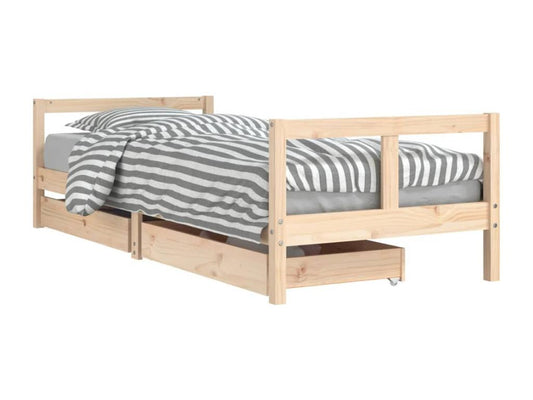 Struttura del letto in legno massello di pino naturale chiaro