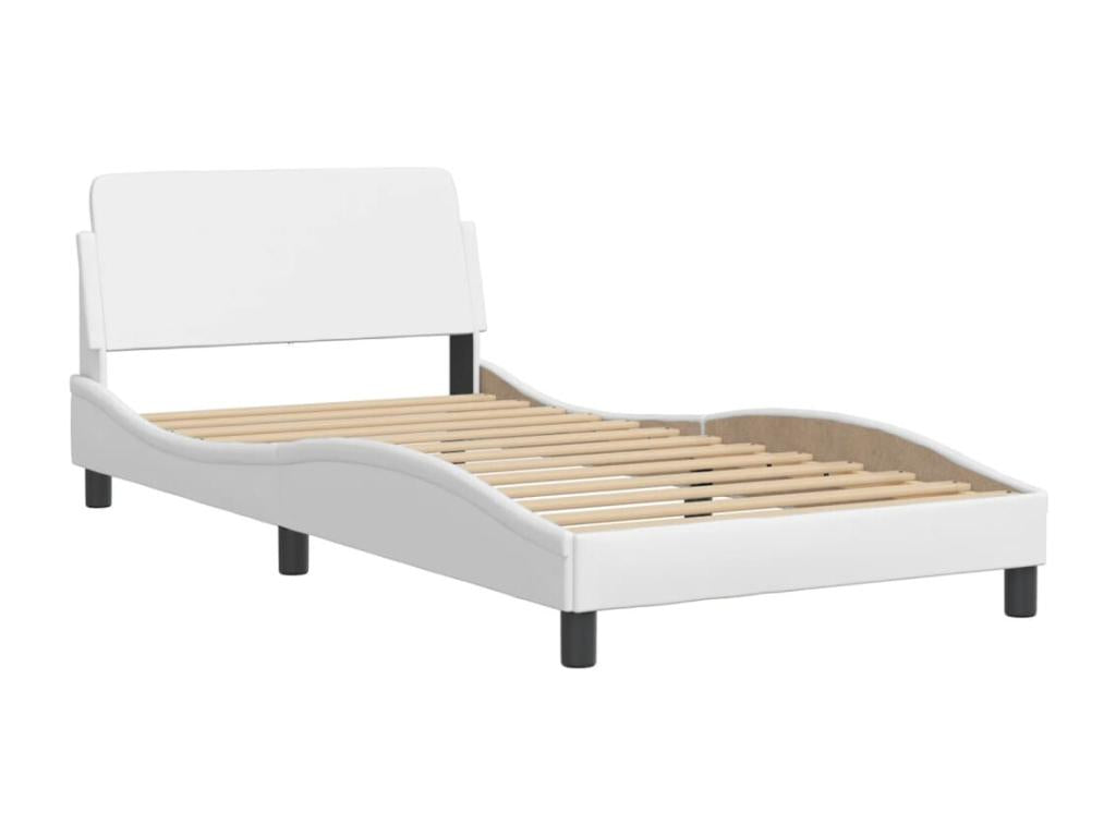 Struttura letto in similpelle bianca, 100 x 200 cm