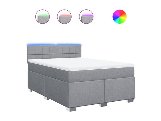 Base per letto in tessuto grigio, 140 x 200 cm