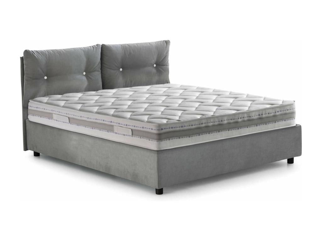 Letto in tessuto grigio, 160 x 190 cm