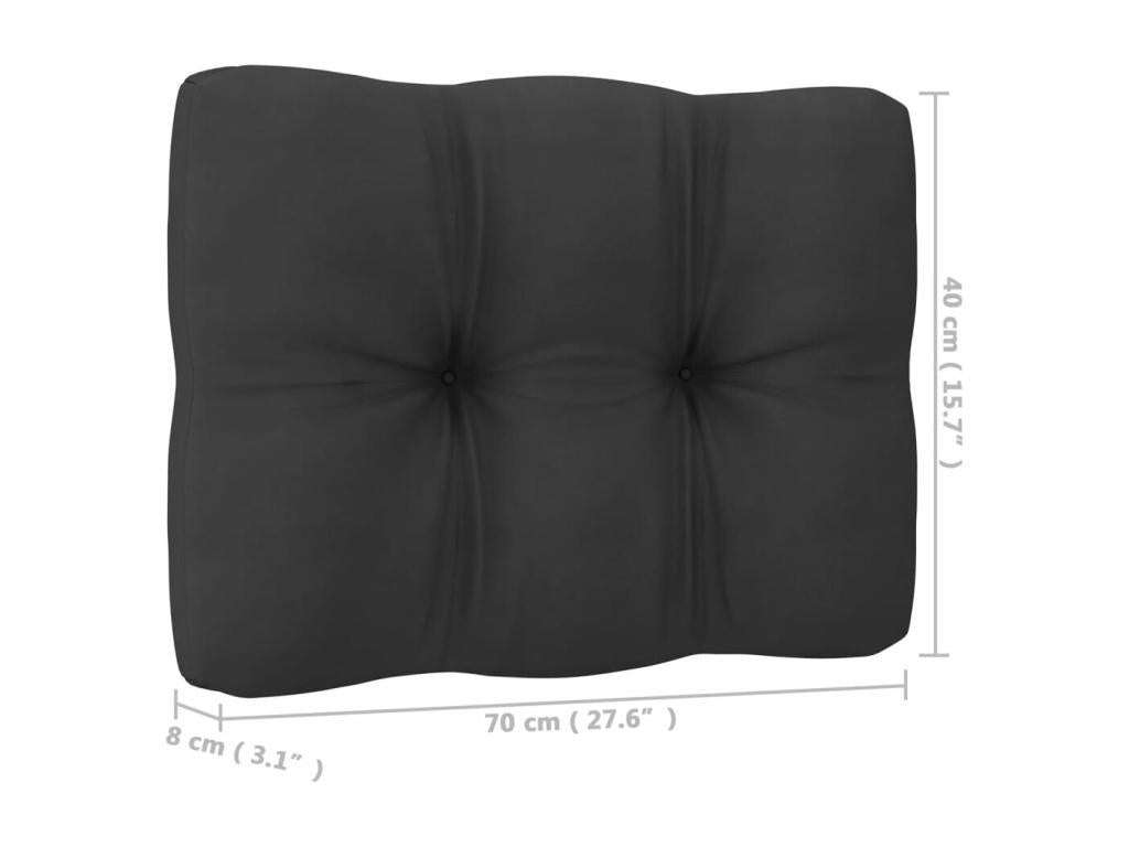 Set di mobili da esterno in legno massello di pino grigio da 12 pezzi con cuscini