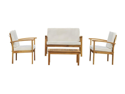 Set di mobili da esterno leggeri e naturali