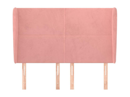 Testiera in velluto rosa, 147 x 23 x 118/128 cm