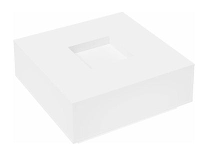 Tavolino da caffè in legno ingegnerizzato bianco, 100 x 100 x 40 cm