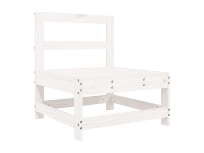 Set di mobili da esterno in legno massello di pino bianco da 7 pezzi