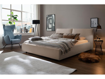 Letto in velluto color talpa