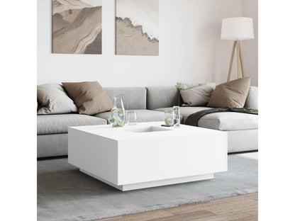 Tavolino da caffè in legno ingegnerizzato bianco, 100 x 100 x 40 cm