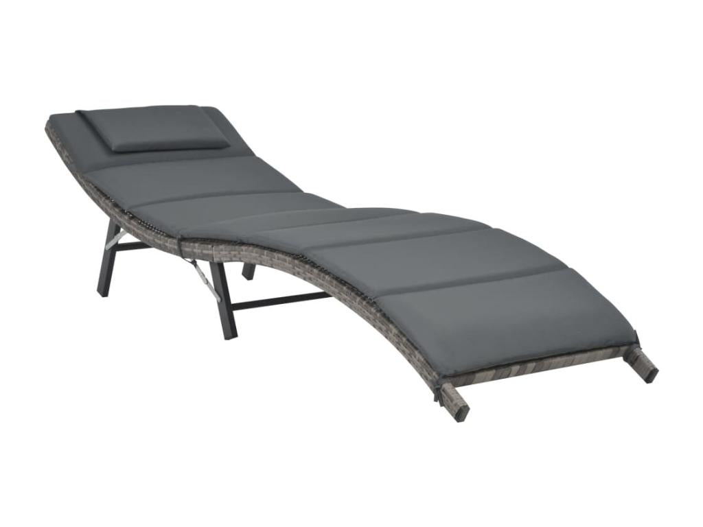 Set di mobili da esterno in resina intrecciata grigia da 3 pezzi