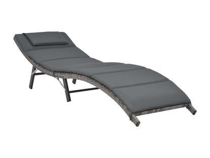 Set di mobili da esterno in resina intrecciata grigia da 3 pezzi