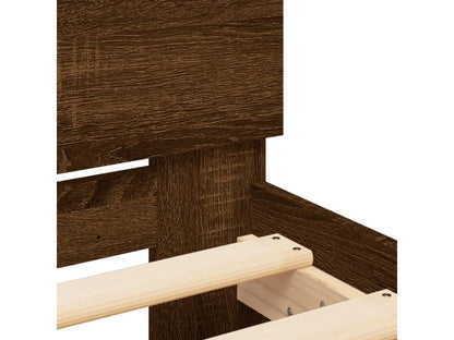 Struttura letto marrone con testiera, 75 x 190 cm