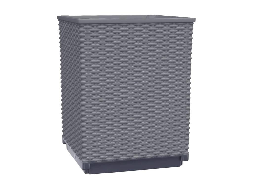 Set di 2 fioriere in polipropilene grigio, 30 x 30 x 37 cm