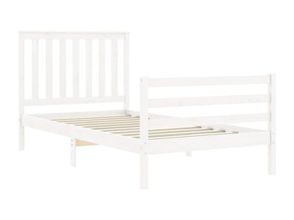 Struttura letto in legno massello bianco, 100 x 200 cm