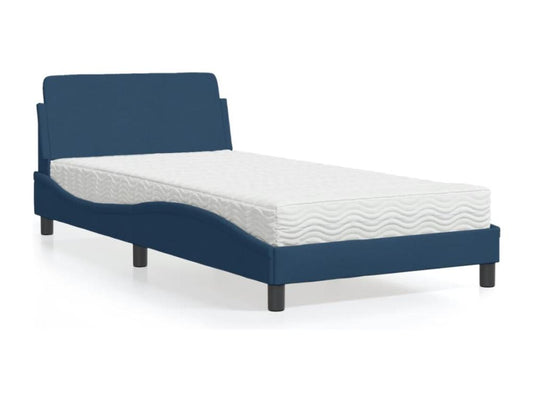 Letto in tessuto blu, 100 x 200 cm