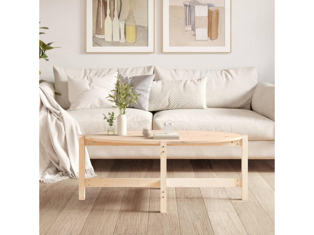 Tavolino da caffè in legno massello marrone