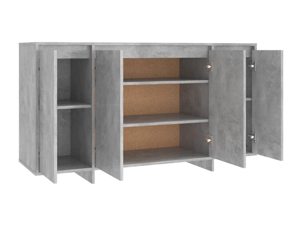 Credenza in legno ingegnerizzato grigio, 135 x 41 x 75 cm
