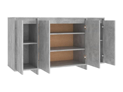 Credenza in legno ingegnerizzato grigio, 135 x 41 x 75 cm
