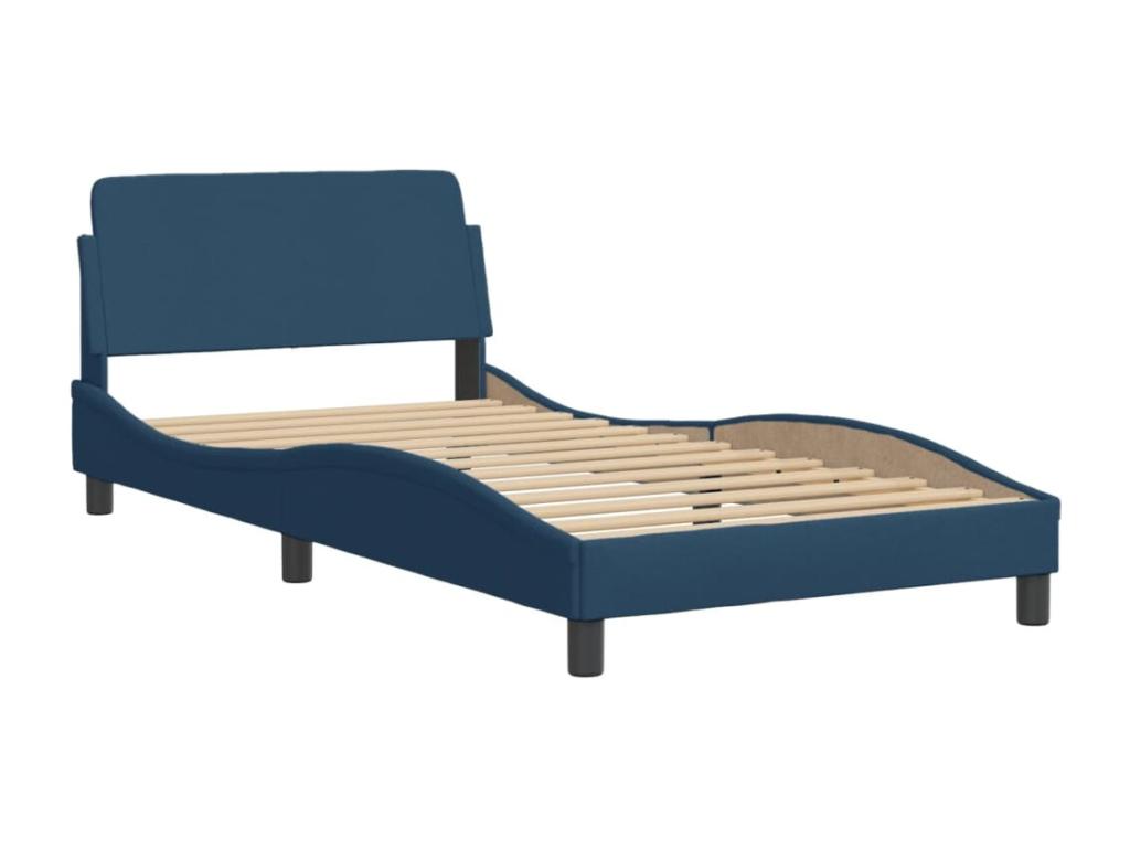 Letto in tessuto blu, 100 x 200 cm