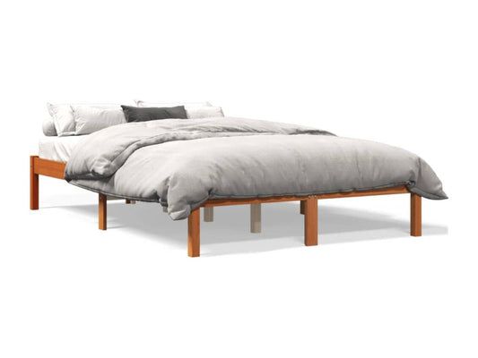 Struttura del letto in legno massello di pino marrone