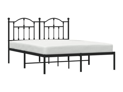 Struttura letto in metallo nero con testiera, 135 x 190 cm