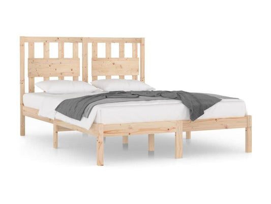 Letto in legno massello di pino marrone