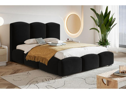 Testiera imbottita nera, 160 x 200 cm