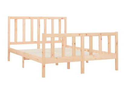 Struttura letto in legno massello di pino marrone, 140 x 190 cm