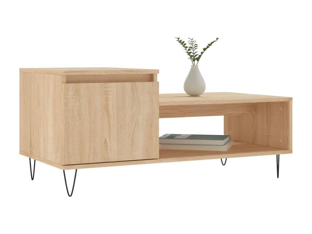 Tavolino da caffè in legno ingegnerizzato marrone, 100 x 50 x 45 cm