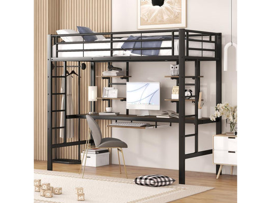 Struttura letto nera, 90 x 200 cm