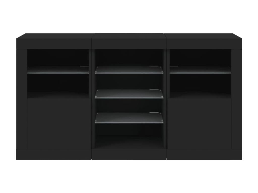 Credenza LED nera, 123 x 37 x 67 cm