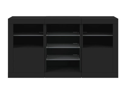 Credenza LED nera, 123 x 37 x 67 cm