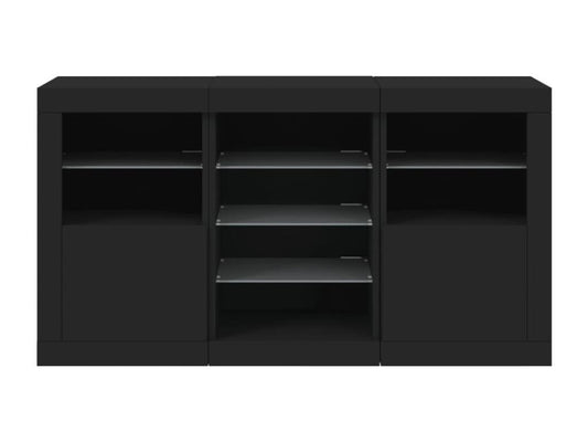 Credenza LED nera, 123 x 37 x 67 cm