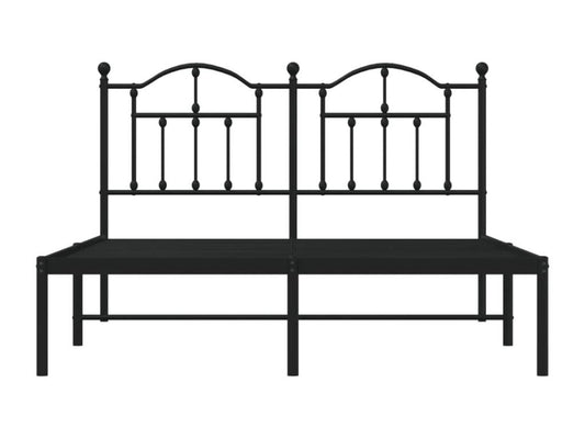 Struttura letto in metallo nero con testiera, 135 x 190 cm