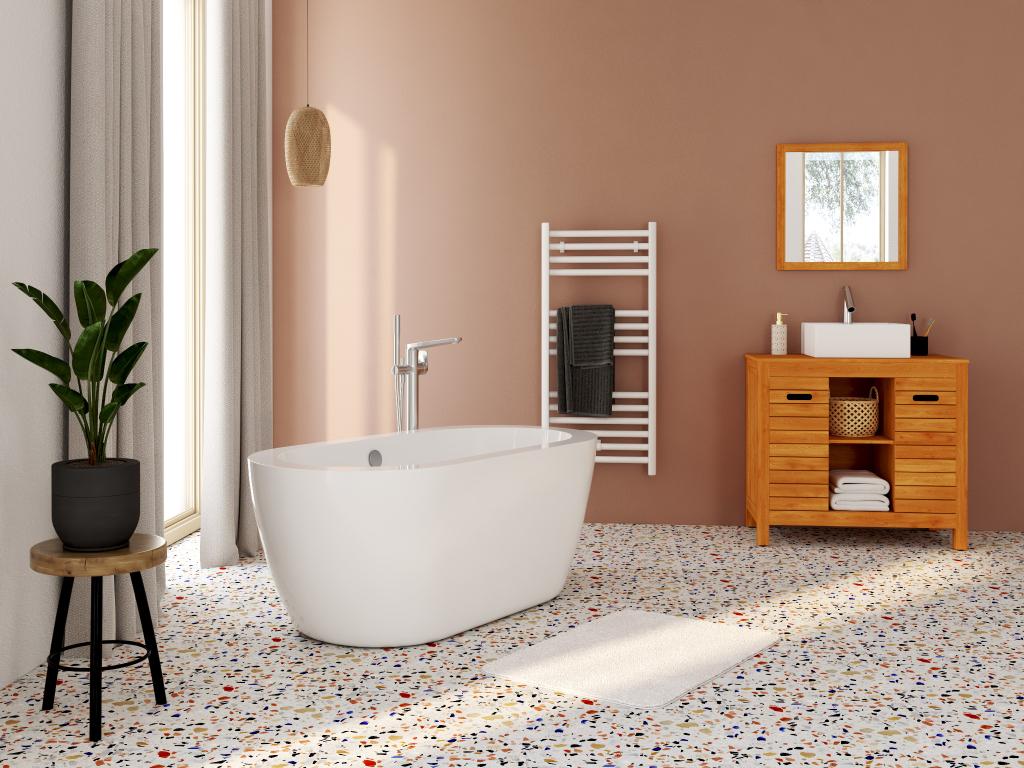 Vasca da bagno indipendente in acrilico bianco, 149 x 75 x 58 cm