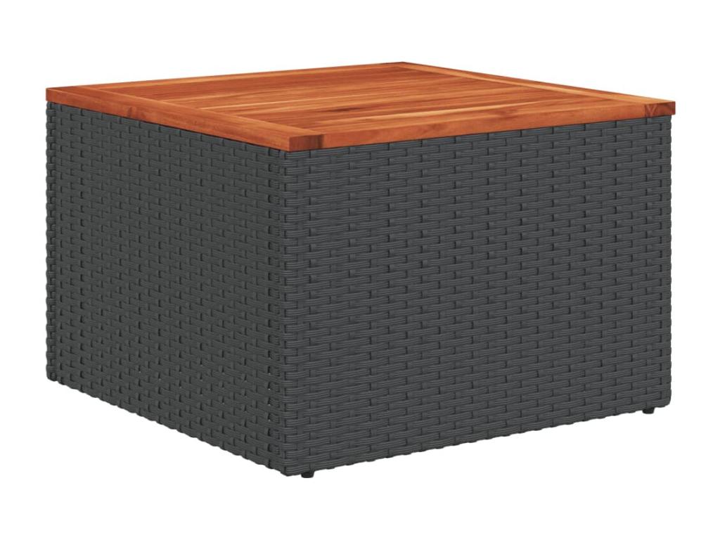 Set di mobili da esterno in resina intrecciata nera da 11 pezzi con cuscini