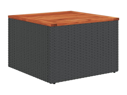 Set di mobili da esterno in resina intrecciata nera da 11 pezzi con cuscini