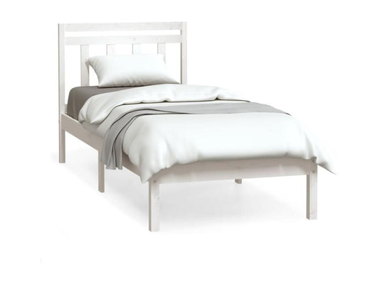 Struttura letto in legno massello bianco, 90 x 190 cm