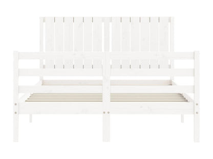 Struttura letto in legno massello bianco con testiera