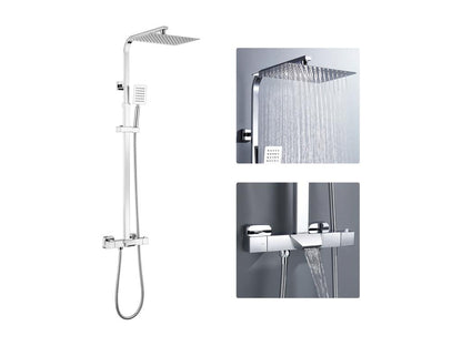 Sistema doccia termostatico in argento