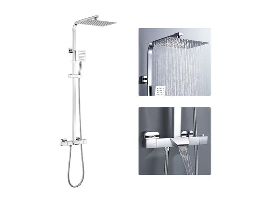 Sistema doccia termostatico in argento